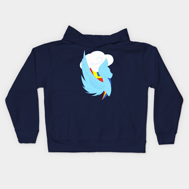 Silhouette - Rainbow Dash Kids Hoodie by ForsakenSky